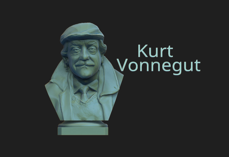 Kurt Vonnegut Model Cetak 3D .c4d .max .obj .3ds .fbx .stl .blend 