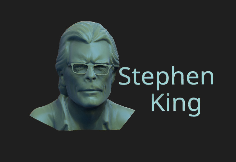 Stephen King 3D Print Model .c4d .max .obj .3ds .fbx .stl .blend 