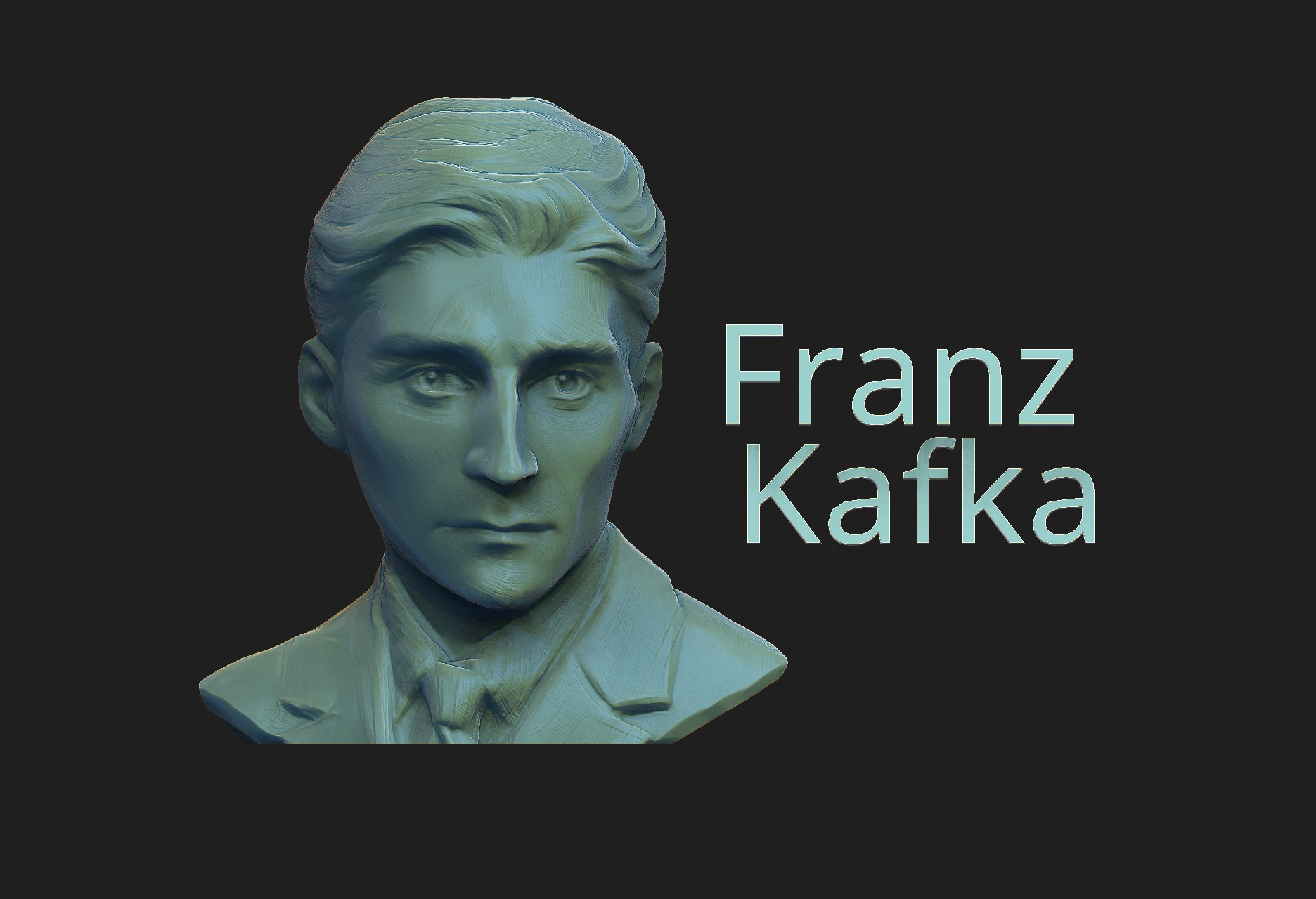 Franz Kafka 3D Print Model .c4d .max .obj .3ds .fbx .stl .blend