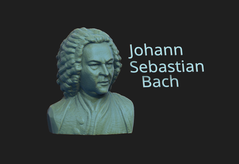 Johann Sebastian Bach 3D Print Model .c4d .max .obj .3ds .fbx .stl .blend 