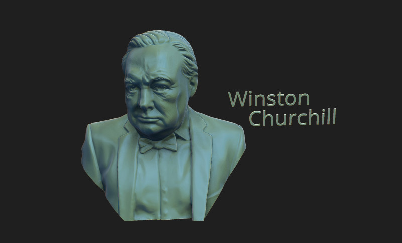 Winston Churchill Modelo de Impressão 3D .c4d .max .obj .3ds .fbx .stl .blend 