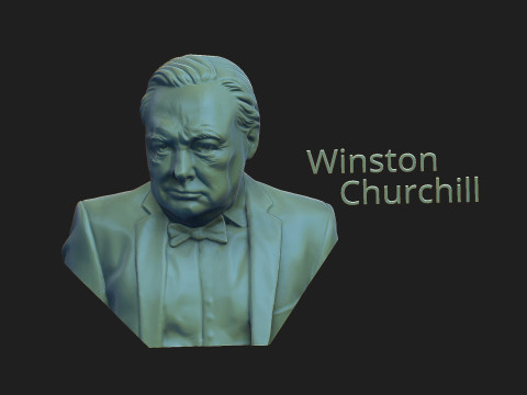 Winston Churchill Modelo de Impressão 3D