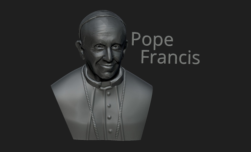 Pope Francis 3D Print Model .c4d .max .obj .3ds .fbx .stl .blend