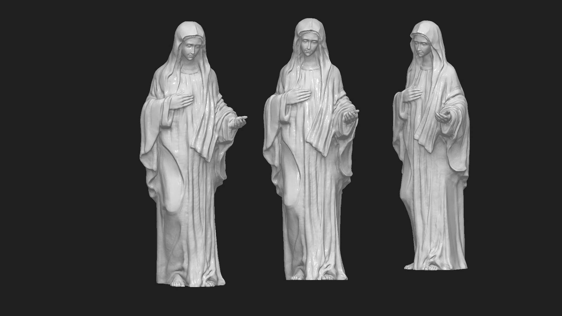 Saint mary sculpture 3D Print Model .c4d .max .obj .3ds .fbx .stl .blend 