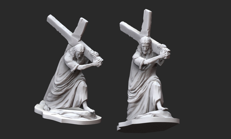 Christ Carrying the Cross Modelo de impresión 3D .c4d .max .obj .3ds .fbx .stl .blend 