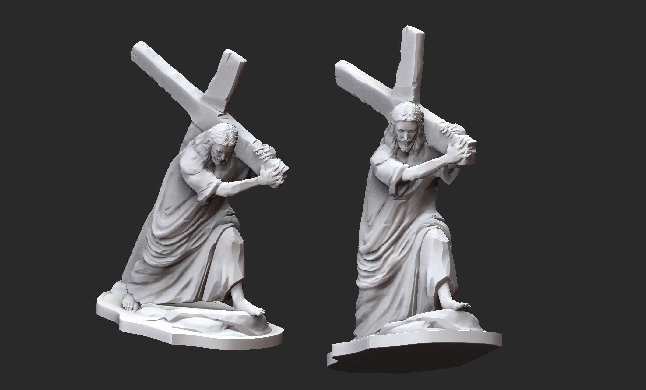 Christ Carrying the Cross 3D Print Model .c4d .max .obj .3ds .fbx .stl .blend 