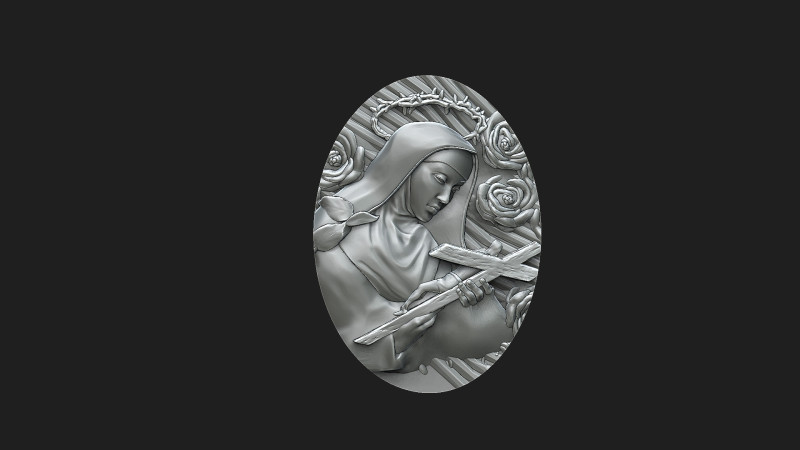 Saint rita medalion Modello di stampa 3D .c4d .max .obj .3ds .fbx .stl .blend 