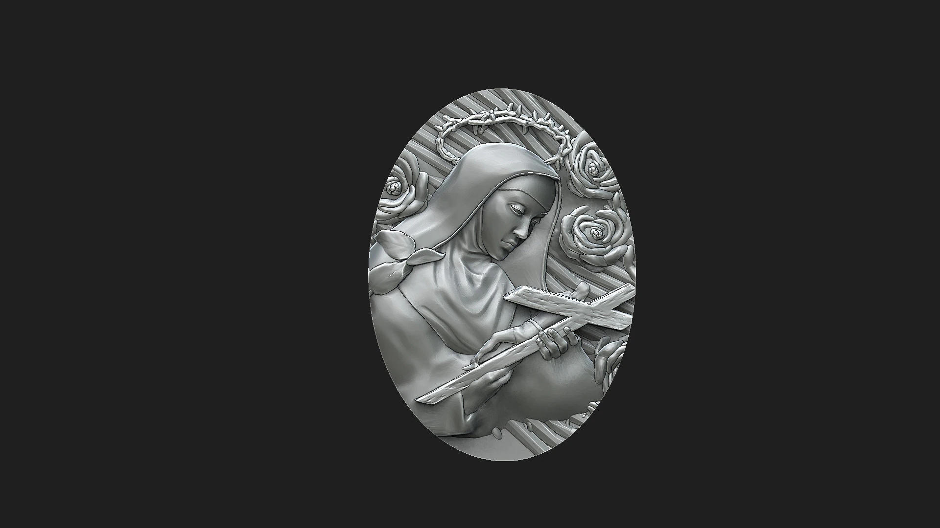 Saint rita medalion 3D Print Model .c4d .max .obj .3ds .fbx .stl .blend 