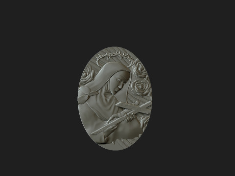 Saint rita medalion Modello di stampa 3D