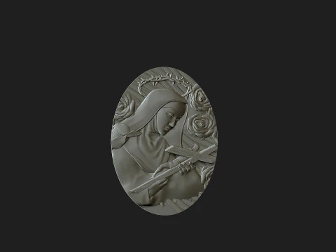 Saint rita medalion 3D Print Model