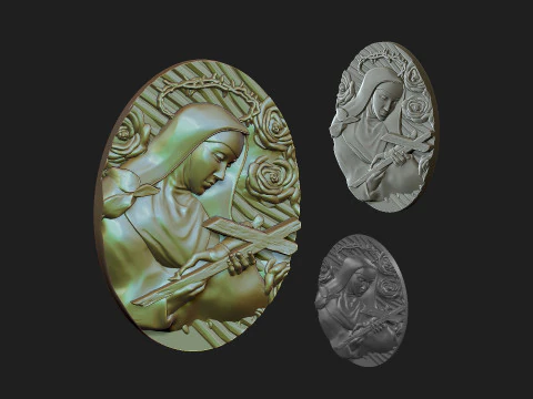 Saint rita medalion 3D Print Model