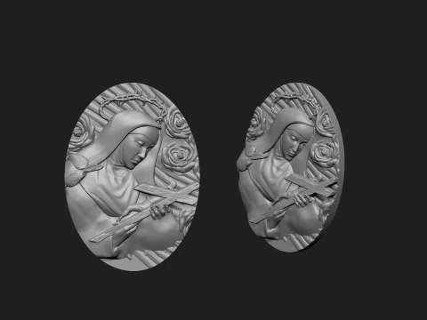 Saint rita medalion 3D Print Model