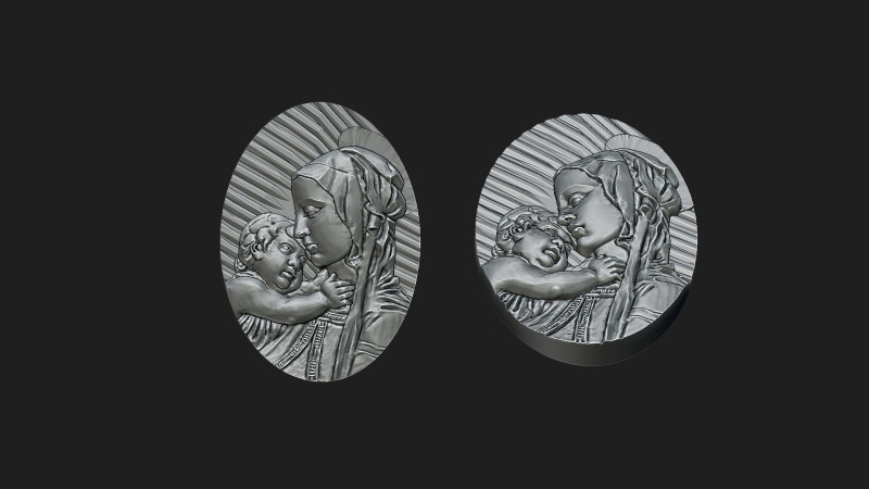 Mary with baby jesus 3D Print Model .c4d .max .obj .3ds .fbx .stl .blend 
