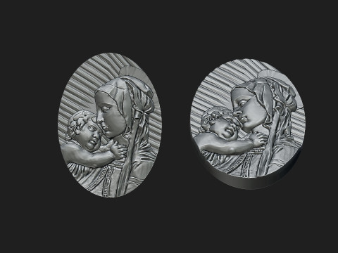 Mary with baby jesus Modèles 3D en vedette