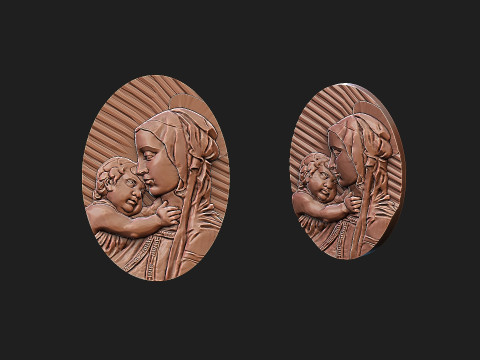 Mary with baby jesus 3D Print Model