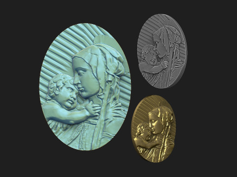 Mary with baby jesus 3D Print Model