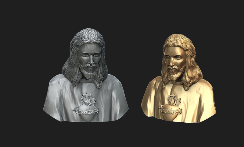 Jesus with a Sacred Heart 3D Принт Модель .c4d .max .obj .3ds .fbx .stl .blend 
