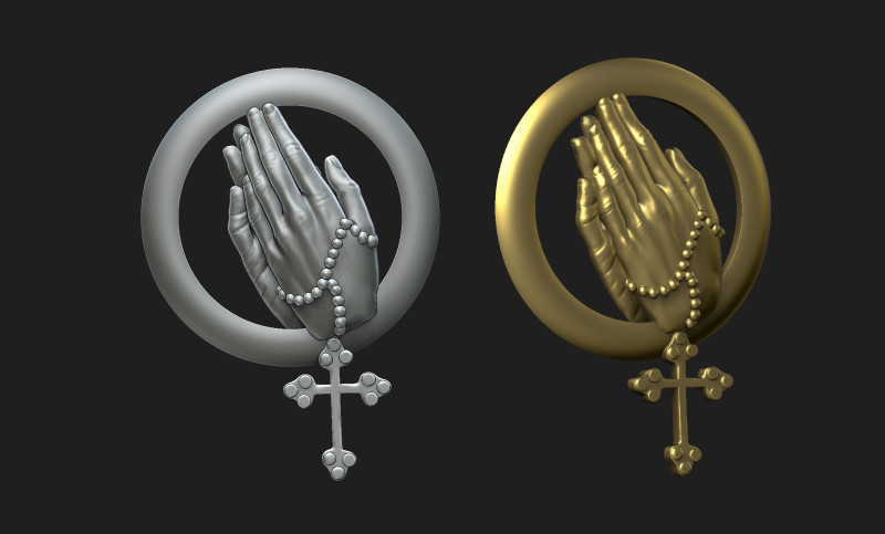 Praing hands 2 3Dプリントモデル .c4d .max .obj .3ds .fbx .stl .blend 