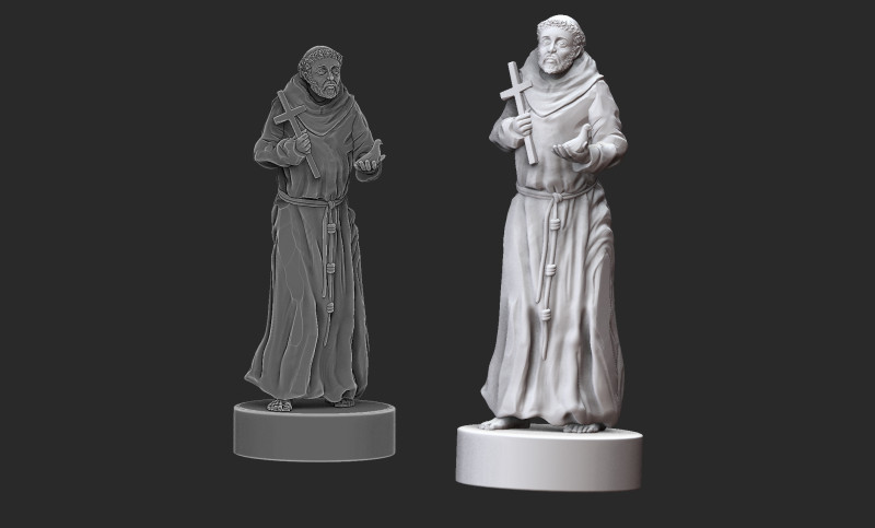 Saint Francis of Assisi Modello di stampa 3D .c4d .max .obj .3ds .fbx .stl .blend 