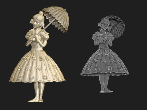 Umbrellagirl 3D Druckmodell