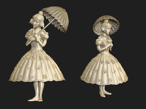 Umbrellagirl 3D 프린트 모델