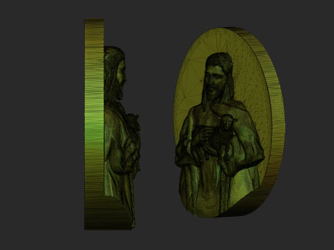 子羊を抱くイエス 3Dプリントモデル