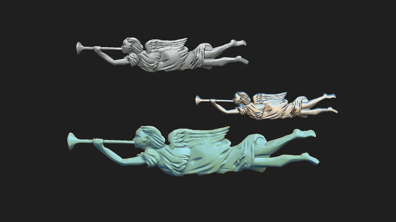 Angel with trumpet 3D Print Model .c4d .max .obj .3ds .fbx .stl .blend 