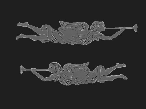 Angel with trumpet 3D Print Model