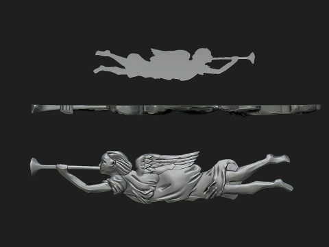 Angel with trumpet 3D Print Model