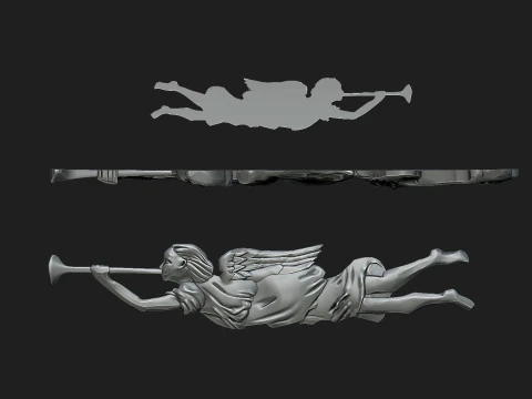 Angel with trumpet 3D Print Model