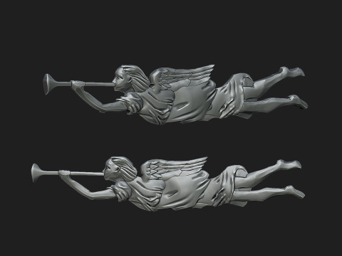 Angel with trumpet 3D Print Model