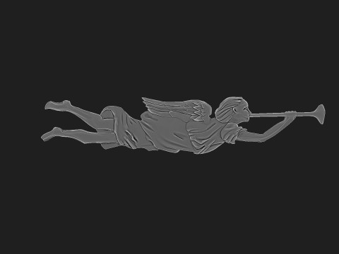 Angel with trumpet 3D Print Model