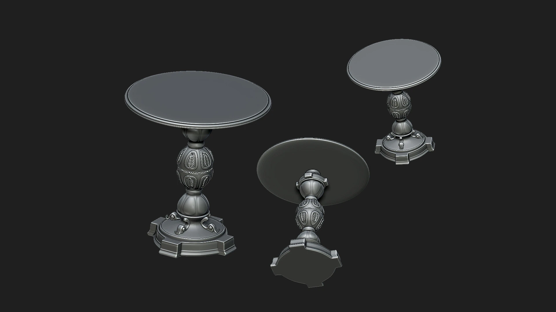 Vintage table2 3D Print Model .c4d .max .obj .3ds .fbx .stl .blend 