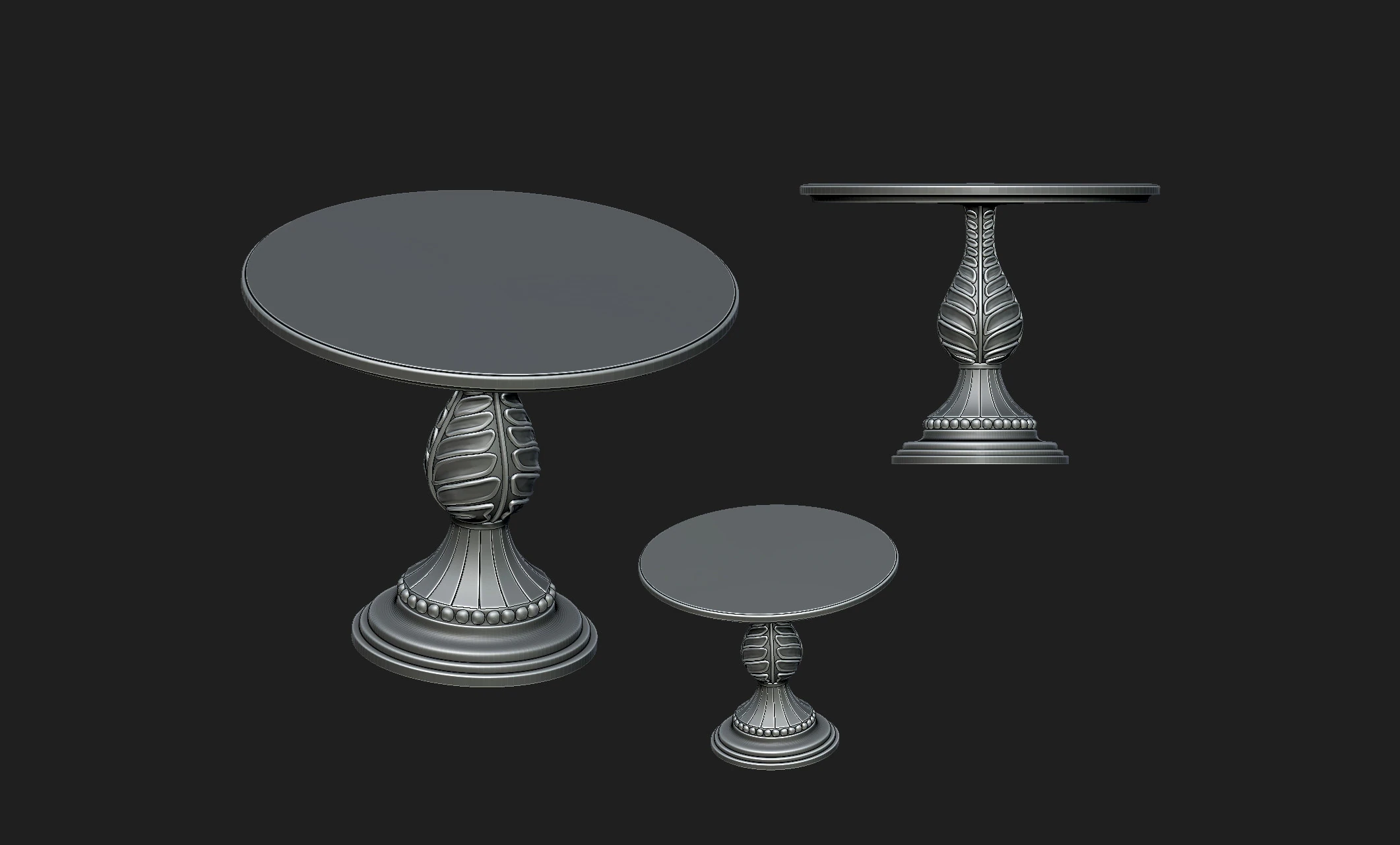 Vintage table 7 3D Print Model .c4d .max .obj .3ds .fbx .stl .blend 