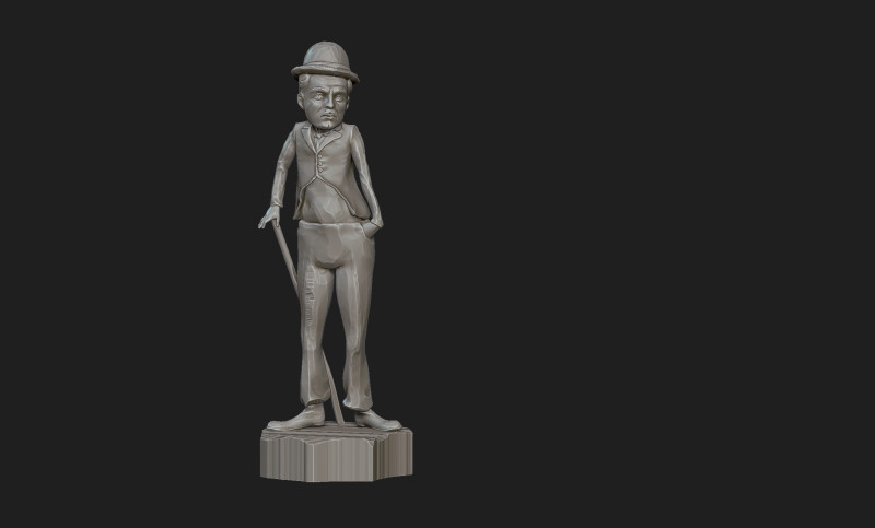 Charlie Chaplin 3D Print Model .c4d .max .obj .3ds .fbx .stl .blend 