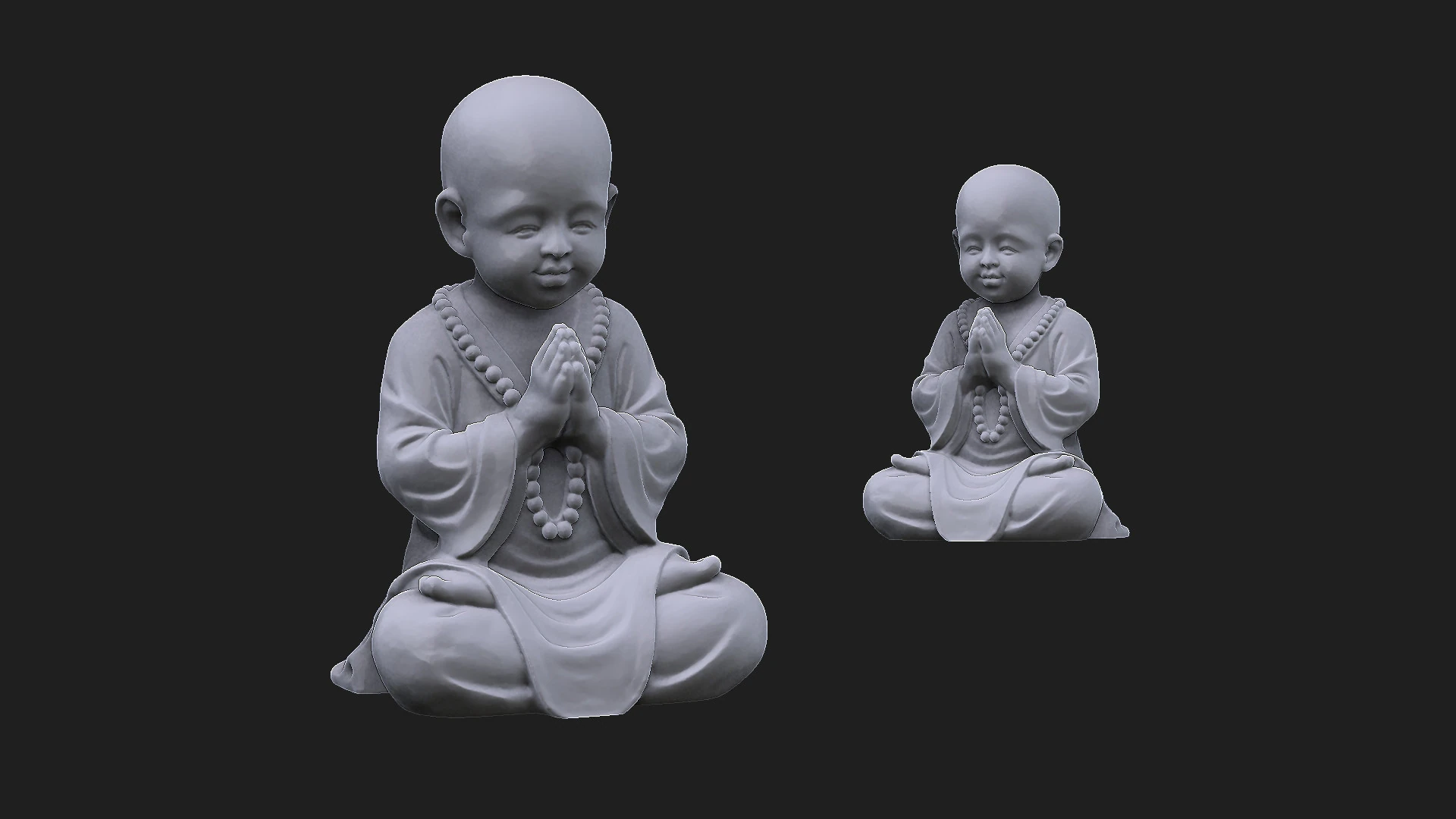 Baby monk 3D Model .c4d .max .obj .3ds .fbx .stl .blend
