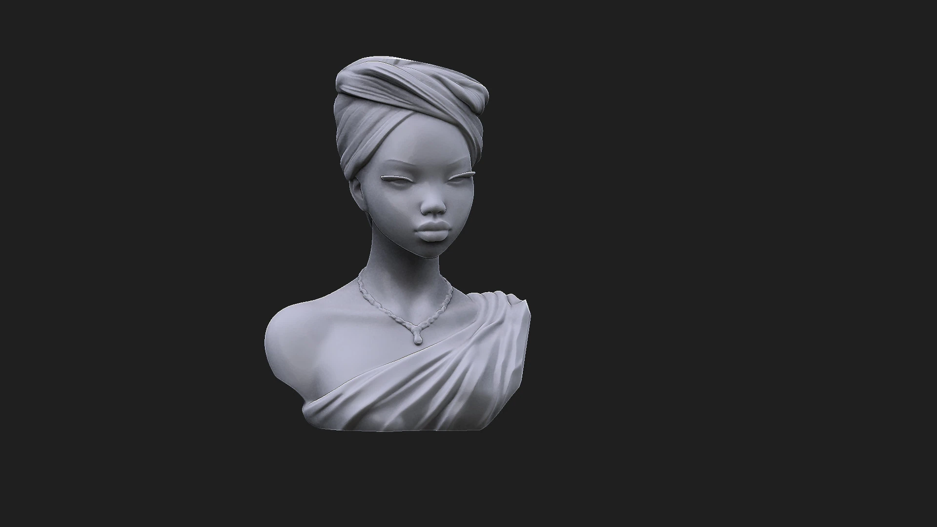 African girl 2 3D Model .c4d .max .obj .3ds .fbx .stl .blend 