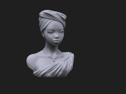 Afrykańska dziewczyna 2 Model 3D