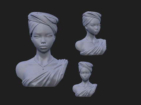 African girl 2 3D Model