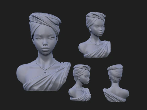 African girl 2 3D Model
