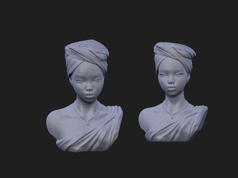 African girl 2 3D Model