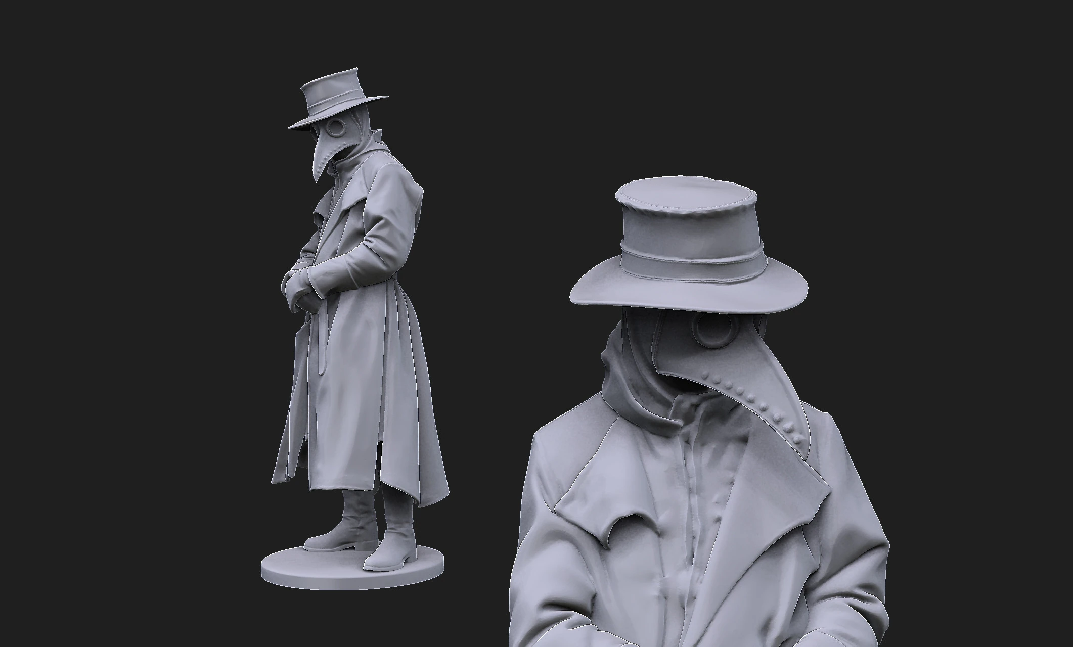 Plague doctor 3D Model .c4d .max .obj .3ds .fbx .stl .blend 