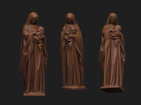 Maria dengan bayi Yesus Model 3D