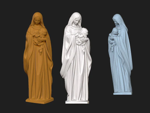 Mary with baby Jesus 3D Model