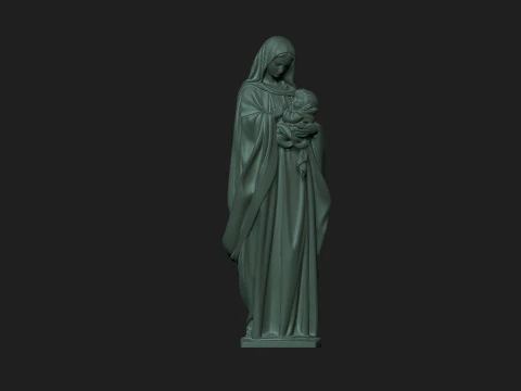 Mary with baby Jesus 3D Model