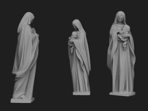 Mary with baby Jesus 3D Model