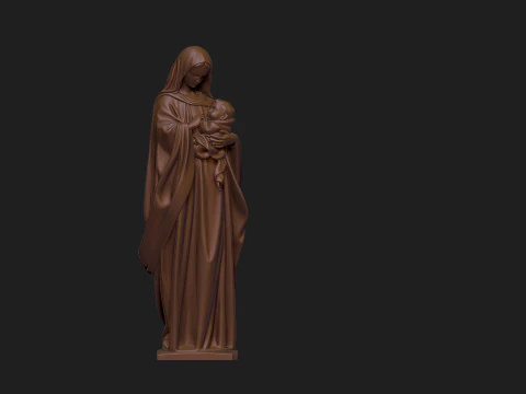 Mary with baby Jesus 3D Model