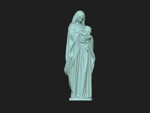 Mary with baby Jesus 3D Model