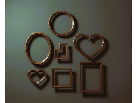 Basit &ccedil;er&ccedil;eveler k&uuml;mesi 3D Model