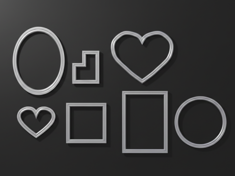 Set of simple frames 3D Model